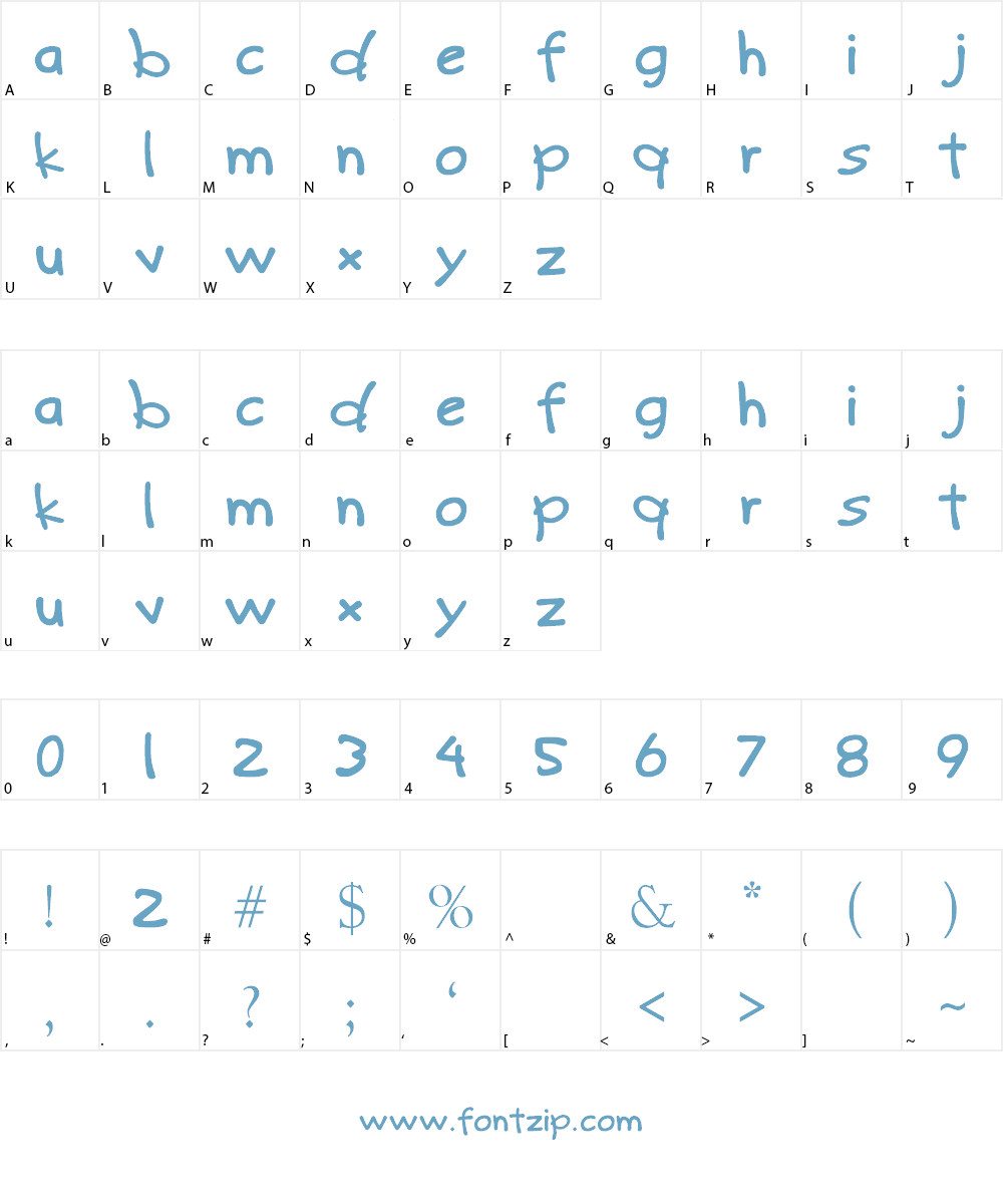 Kids Club Font Character